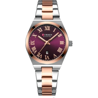 Curren 9095 Dial Quartz Elegant Ladies Watches Stainless Steel Waterproof Watch image