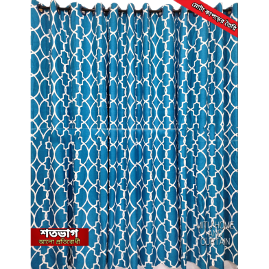 Curtain Porda Thick Denim Cotton Curtains Export Quality Porda Window Protector 43 By 82 Inch Standard Size Lake Blue Art 4 Kuchi Curtain image