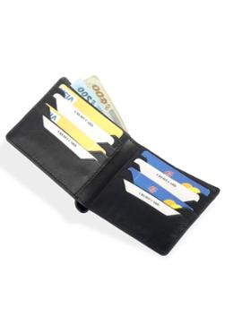 Curvy Black Billfold Leather Wallet SB-W53 image