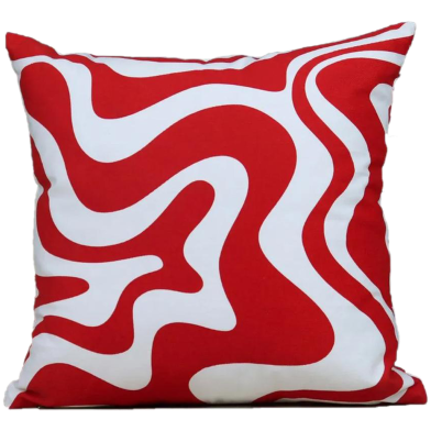Cushion Cover Red And White 14x14 Inch image
