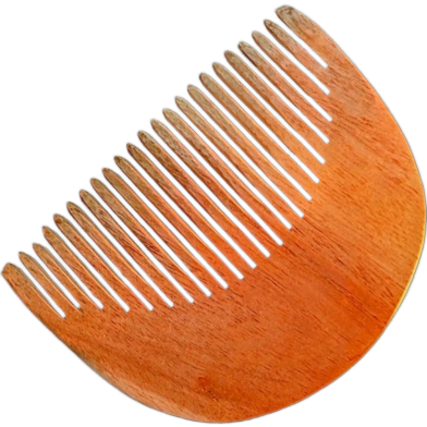 Customizable Natural Peach Wood Beard Comb Handmade Comb Brush For Men Face Mustache image