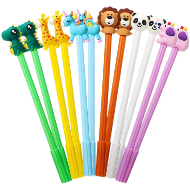 Cute Cartoon Gel Ink Pens Cartoon Unicorn Mermind Panda Fruits Pens 0.5 mm image