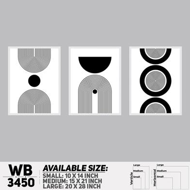 DDecorator Abstract ArtWork (Set of 3) Wall Board And Wall Canvas image