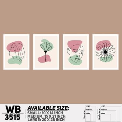 DDecorator Abstract Line Art (Set of 4) Wall Board And Wall Canvas image