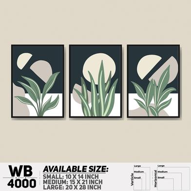 DDecorator Flower And Leaf Abstract Art (Set of 3) Wall Board And Wall Canvas image