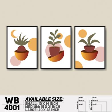 DDecorator Flower And Leaf Abstract Art (Set of 3) Wall Board And Wall Canvas image