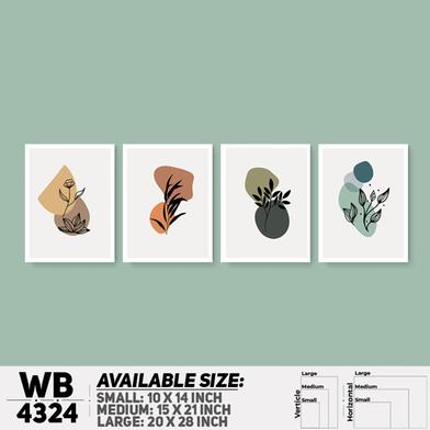 DDecorator Flower And Leaf Abstract Art (Set of 4) Wall Board And Wall Canvas image