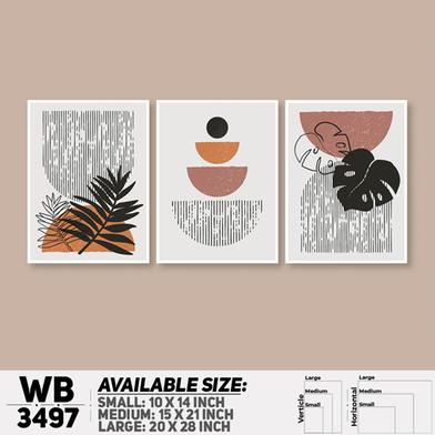 DDecorator Flower And Leaf ArtWork (Set of 3) Wall Board And Wall Canvas image