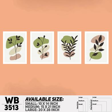 DDecorator Flower And Leaf ArtWork (Set of 4) Wall Board And Wall Canvas image