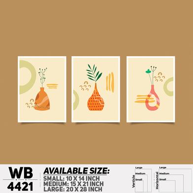 DDecorator Flower And Leaf With Vase (Set of 3) Wall Board And Wall Canvas image