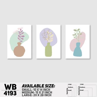DDecorator Flower And Leaf With Vase (Set of 3) Wall Board And Wall Canvas image