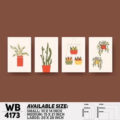 DDecorator Flower And Leaf With Vase (Set of 4) Wall Board And Wall Canvas image