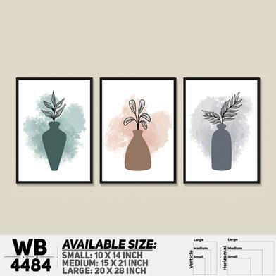DDecorator Flower And Leaf With Vase (Set of 3) Wall Board And Wall Canvas image