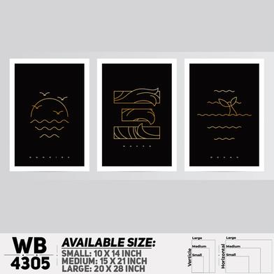 DDecorator Landscape And Horizon Design (Set of 3) Wall Board And Wall Canvas image