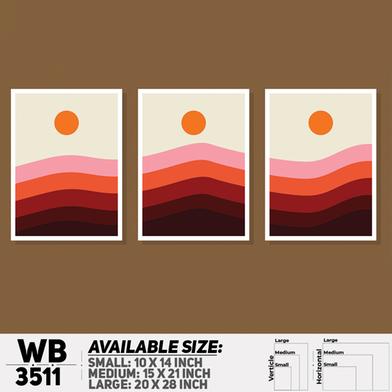 DDecorator Landscape Horizon Art (Set of 3) Wall Board And Wall Canvas image