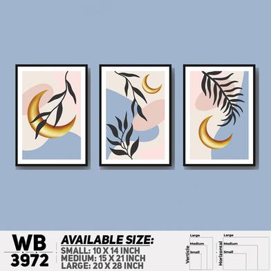 DDecorator Leaf Design Abstract Art (Set of 3) Wall Board And Wall Canvas image