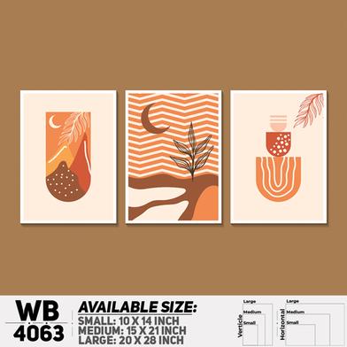 DDecorator Leaf With Abstract Art (Set of 3) Wall Board and Wall Canvas image
