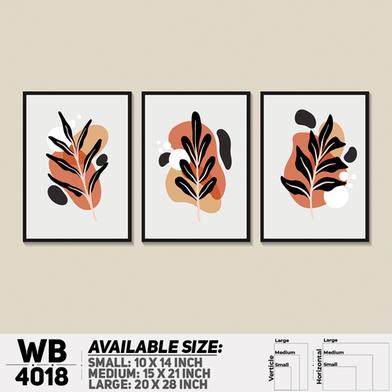 DDecorator Leaf With Abstract Art (Set of 3) Wall Board And Wall Canvas image