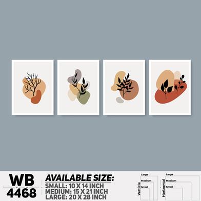 DDecorator Leaf With Abstract Art (Set of 4) Wall Board And Wall Canvas image