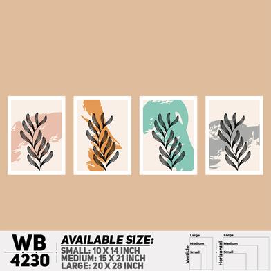 DDecorator Leaf With Abstract Art (Set of 4) Wall Board And Wall Canvas image