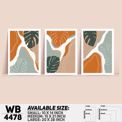 DDecorator Leaf With Abstract Art (Set of 3) Wall Board And Wall Canvas image