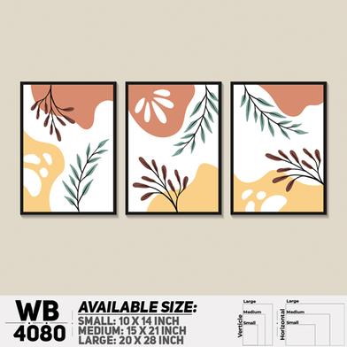 DDecorator Leaf With Abstract Art Wall Board And Wall Canvas - Set of 3 image