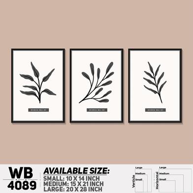 DDecorator Leaf With Abstract Art Wall Board And Wall Canvas - Set of 3 image