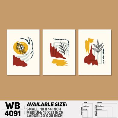 DDecorator Leaf With Abstract Art Wall Board And Wall Canvas - Set of 3 image