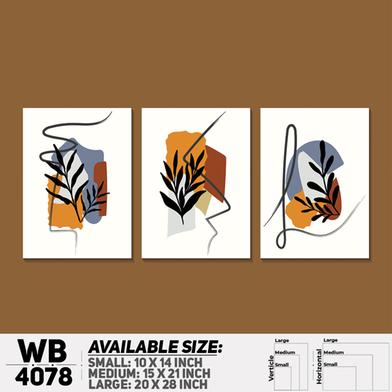 DDecorator Leaf With Abstract Art Wall Board And Wall Canvas - Set of 3 image
