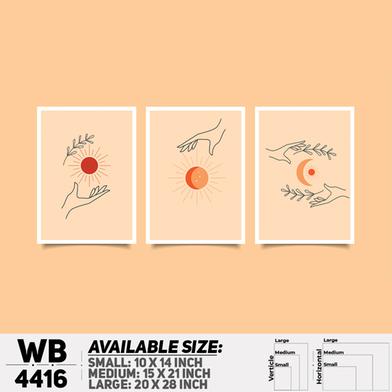 DDecorator Line Art Horizon And Leaf (Set of 3) Wall Board And Wall Canvas image