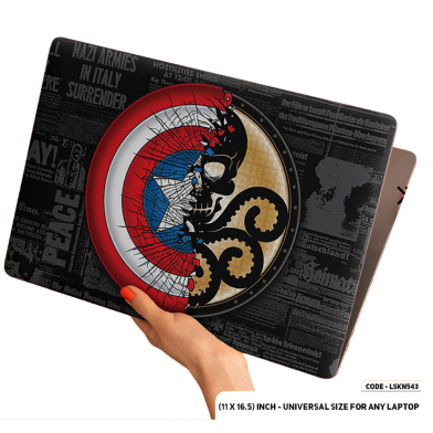 DDecorator Shied Of Captaine America and Skeleton Laptop Sticker image