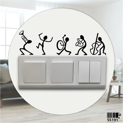 DDecorator Stick Figure Band Switch Socket Wall Sticker image