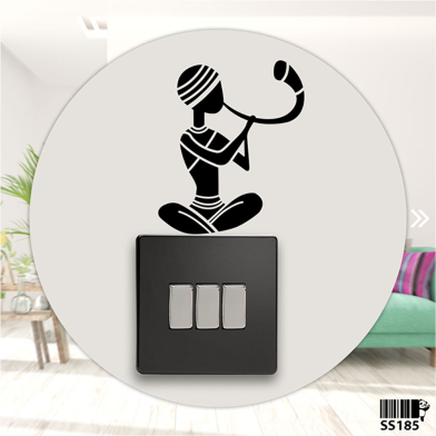 DDecorator Traditional Horn Playing Switch Socket Wall Sticker image