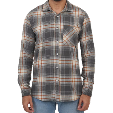 DEEN Ash Grey Autumn Check Flannel Shirt image