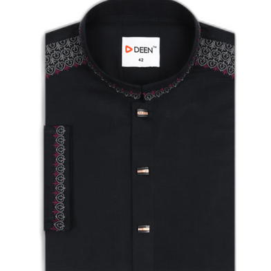 DEEN Black Embroidered Panjabi 13 image