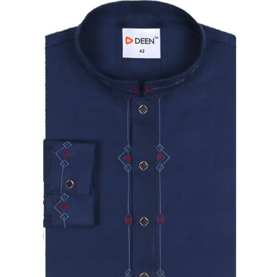 DEEN Navy Embroidered Panjabi 04 image