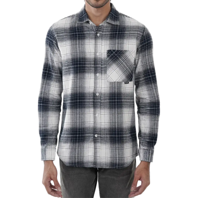 DEEN Steel Blue Fine Check Flannel Shirt image