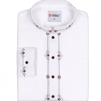 DEEN White Embroidered Panjabi 03 image