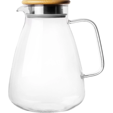 DELI Premium Glass Jug Sentuhan Alami untuk Meja Makan Anda 1 Pc-1.7L image