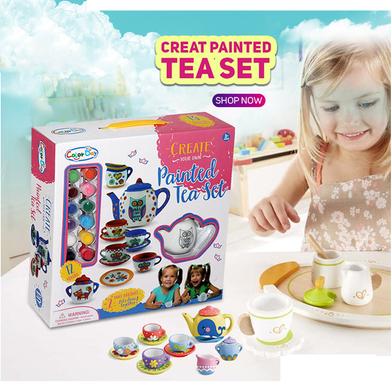 DIY Create Your Own Painted Tea Set Toy for Kids Creative Artistic Toy For Kids image