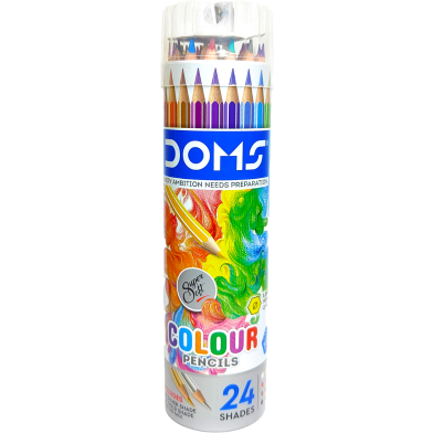 DOMS 24shades Premium Colour Pencils – Round Tin Box (Vibrant Shades) image