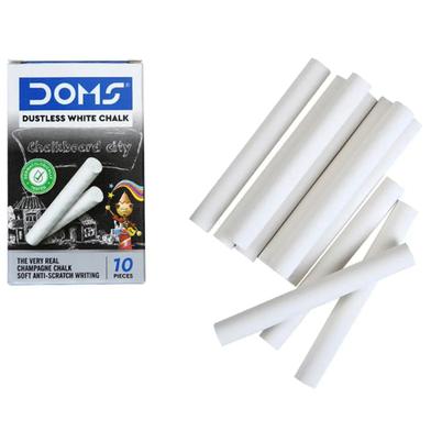 DOMS Non Toxic Dustless White Chalk 10 Pcs Slide 3
