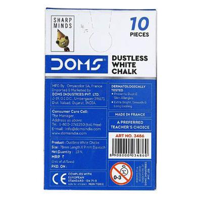 DOMS Non Toxic Dustless White Chalk 10 Pcs Slide 4