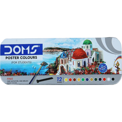 DOMS Poster Colours 12 Shades (Set of 12, Multicolor) image