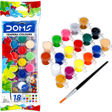 DOMS Tempera Colours18 Shades with Free Brush image