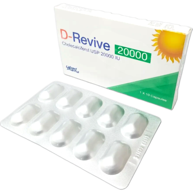 D-Revive 20000 IU Capsule-10's Strip image