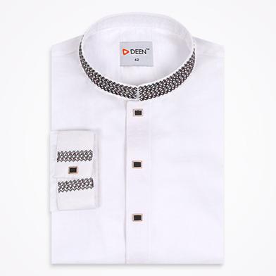 Deen White Embroidered Panjabi 11 image