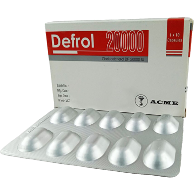 Defrol 20000 IU 10's Strip Capsule image