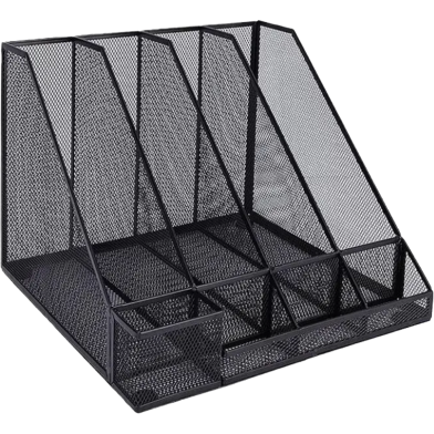 Deli Mesh Magazine Container 4 Compartments Black image