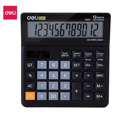 Deli Calculator Metal 12 digits with TA image